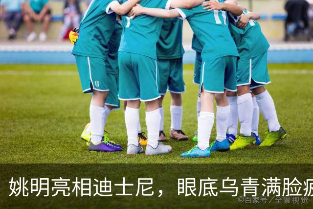 姚明亮相迪士尼，眼底乌青满脸疲惫，一身伤病走路一瘸一拐太沧桑